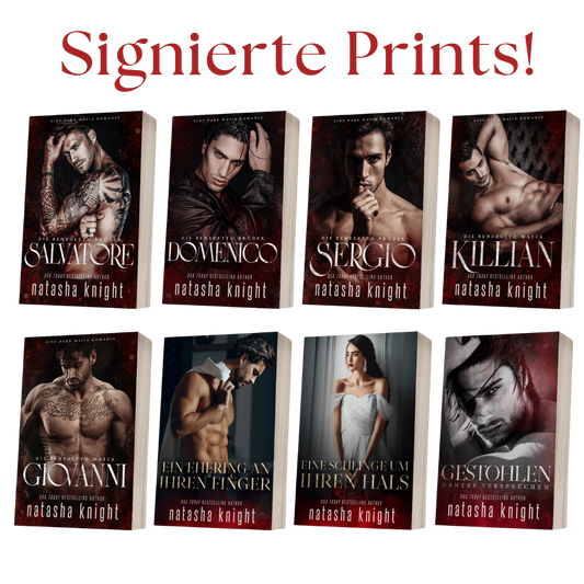 Collection of book covers by Natasha Knight with titles displayed.